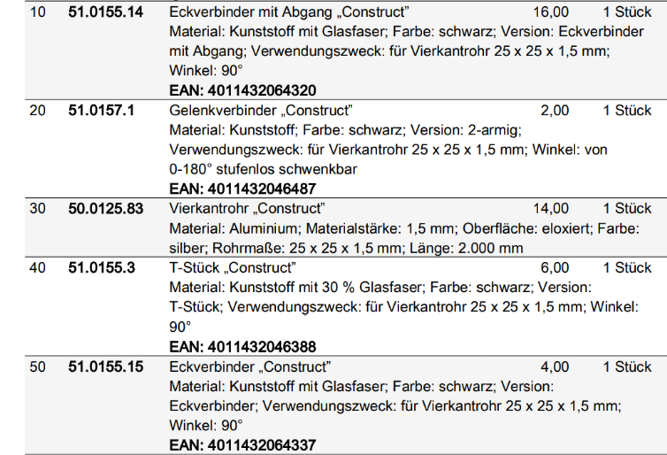 Bezugsquelle und Liste1